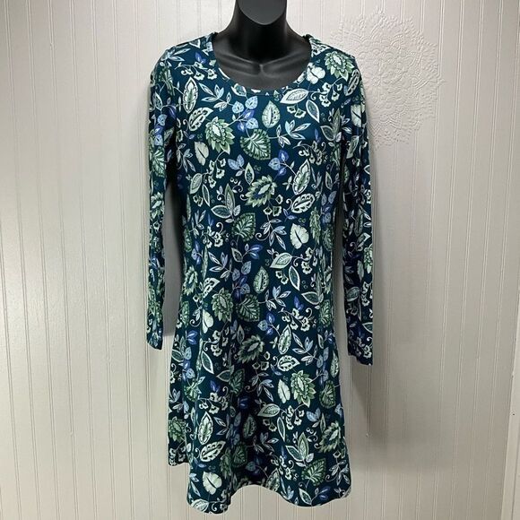 LANDS’ END Long Sleeve Floral Dress - Picture 1 of 5